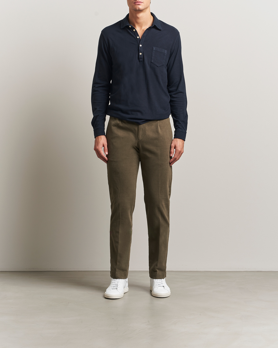 Herre | Bukser | Massimo Alba | Ionio Pleated Moleskine Trousers Military