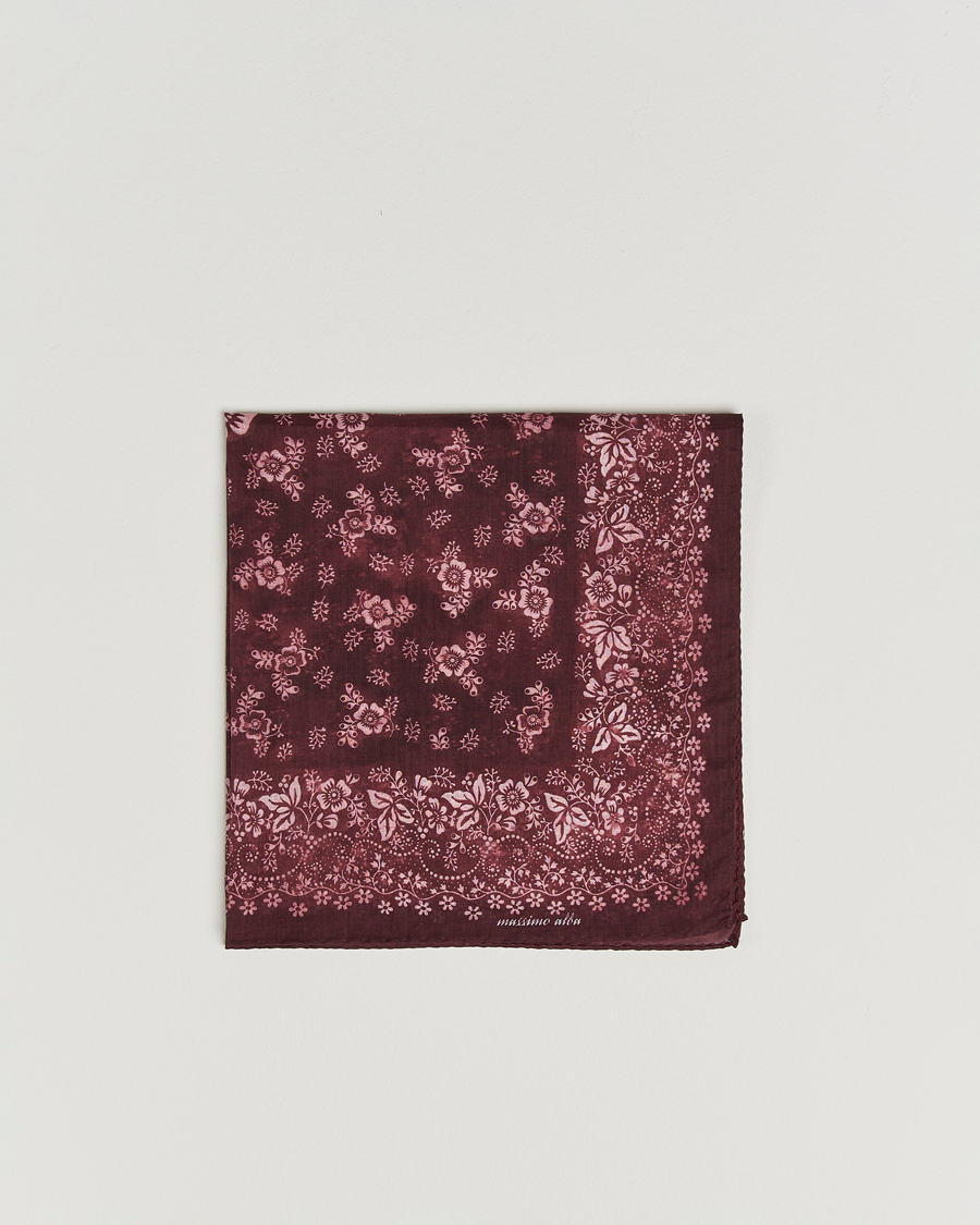 Herre | Lommetørklær | Massimo Alba | Hanky Cotton Handkerchief Burgundy