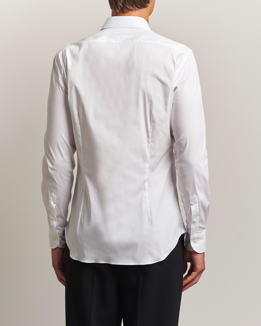 Herre | Skjorter | Mazzarelli | Soft Cotton/Stretch Cut Away Shirt White