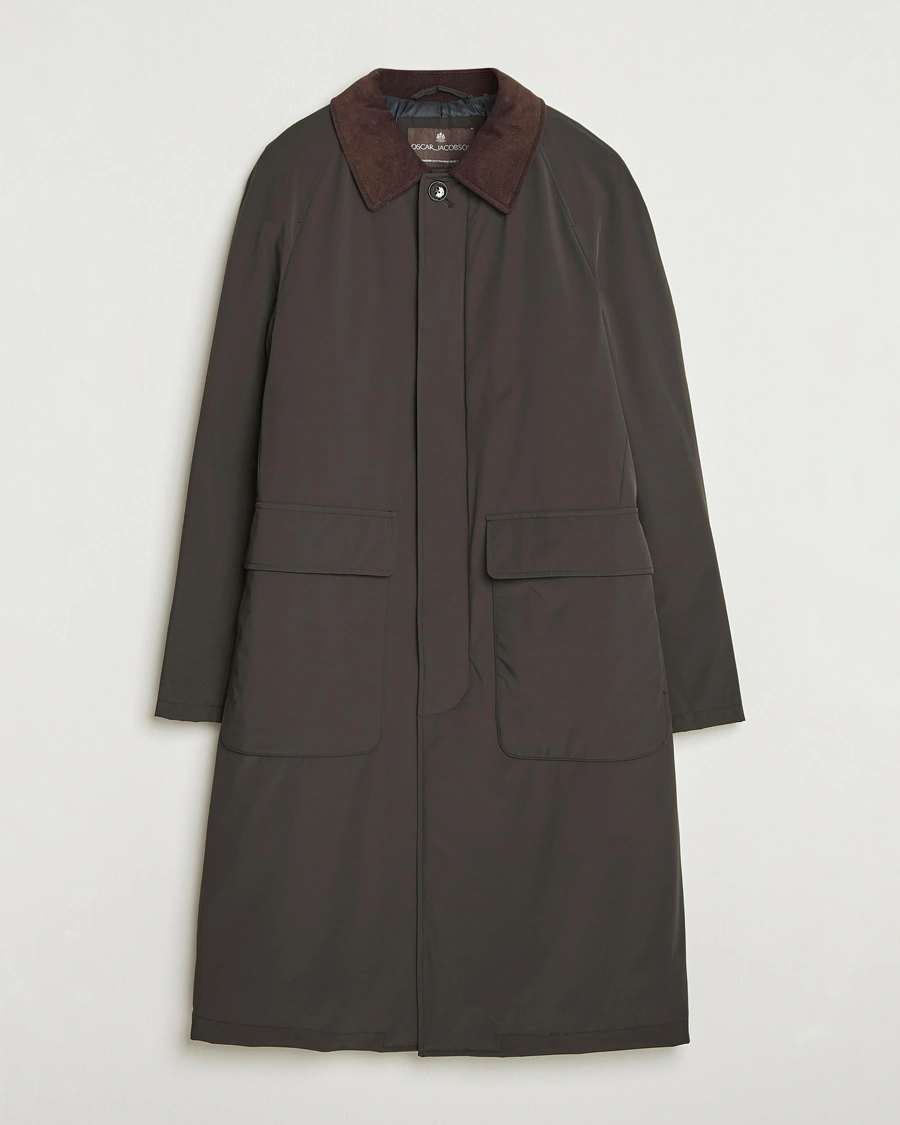 Herre | Jakker | Oscar Jacobson | Padded Raglan Nylon Coat Brown