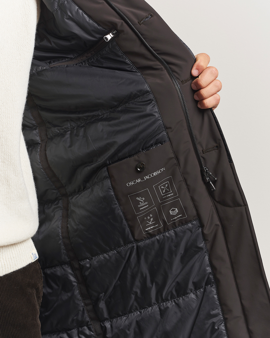 Herre | Jakker | Oscar Jacobson | Padded Raglan Nylon Coat Brown
