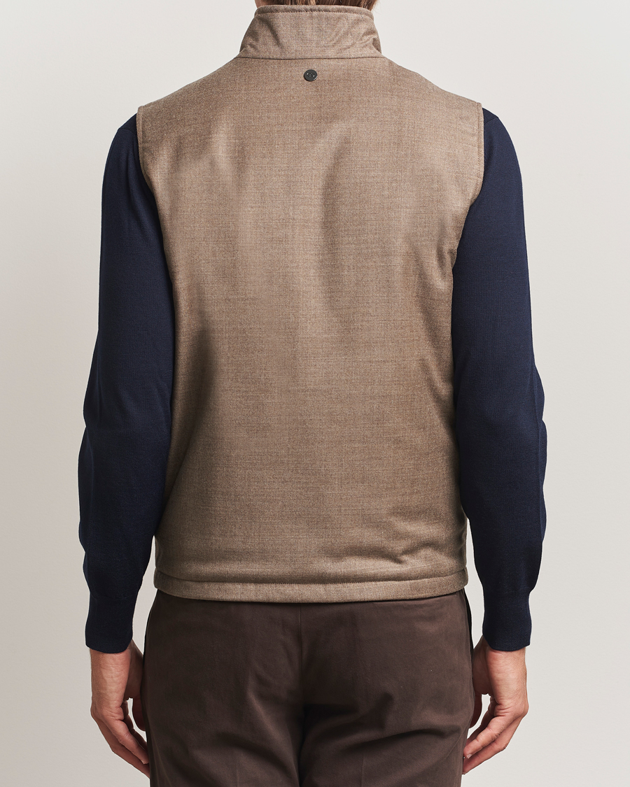 Herre | Jakker | Oscar Jacobson | Nylon/Wool Reversible Vest Brown