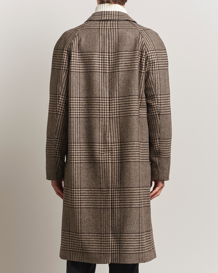 Herre | Jakker | Oscar Jacobson | Raglan Check Wool Coat Brown