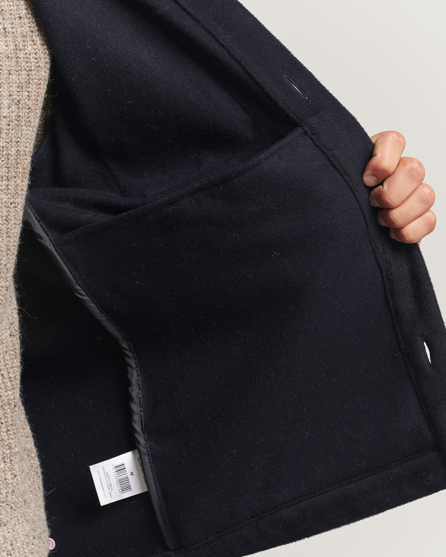 Herre | Jakker | Oscar Jacobson | Maddan Wool/Cashmere Shirt Jacket Navy