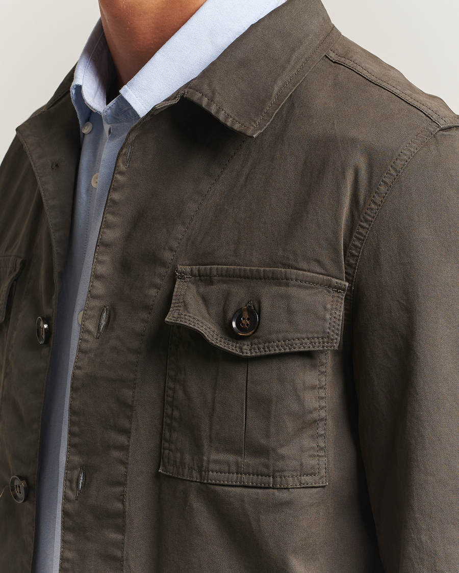 Herre | Skjorter | Oscar Jacobson | Safari Shirt Jacket Olive