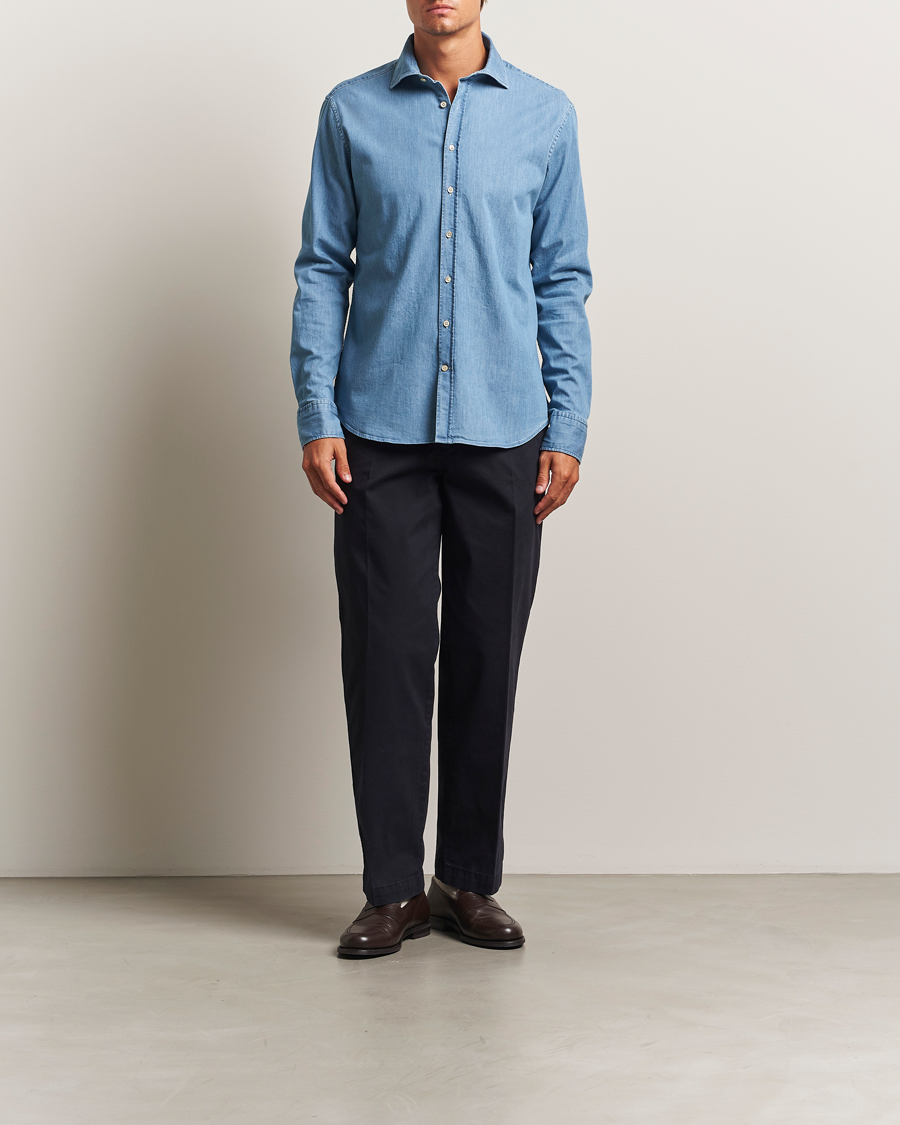 Herre | Bukser | Oscar Jacobson | Tanker Cotton Trousers Navy