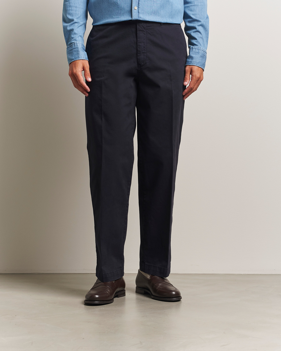 Herre | Bukser | Oscar Jacobson | Tanker Cotton Trousers Navy