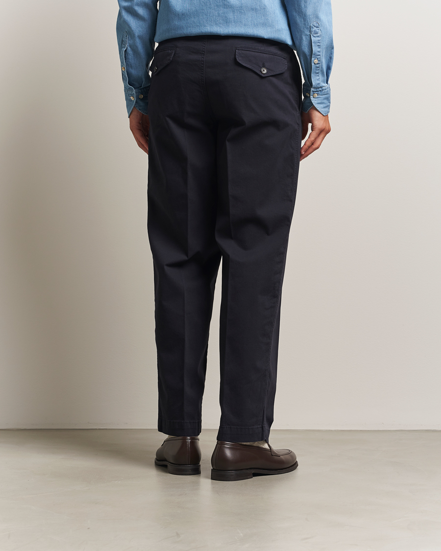 Herre | Bukser | Oscar Jacobson | Tanker Cotton Trousers Navy