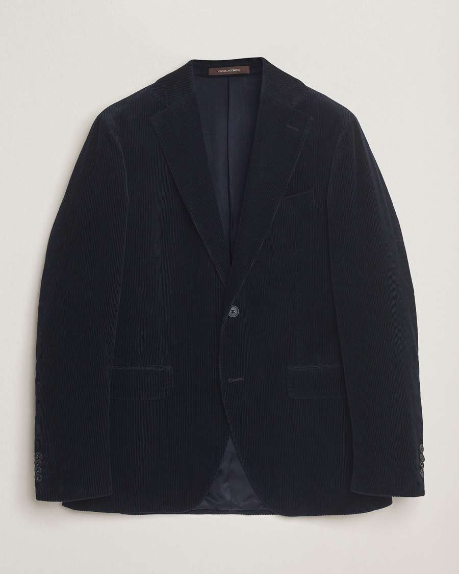 Herre | Dressjakker | Oscar Jacobson | Fogerty Patch Pocket Cord Blazer Navy