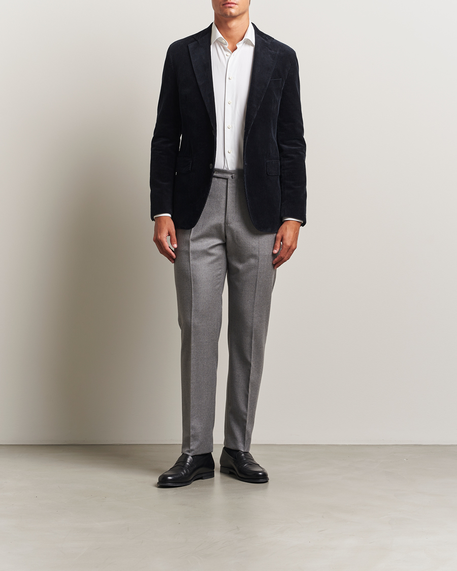 Herre | Dressjakker | Oscar Jacobson | Fogerty Patch Pocket Cord Blazer Navy