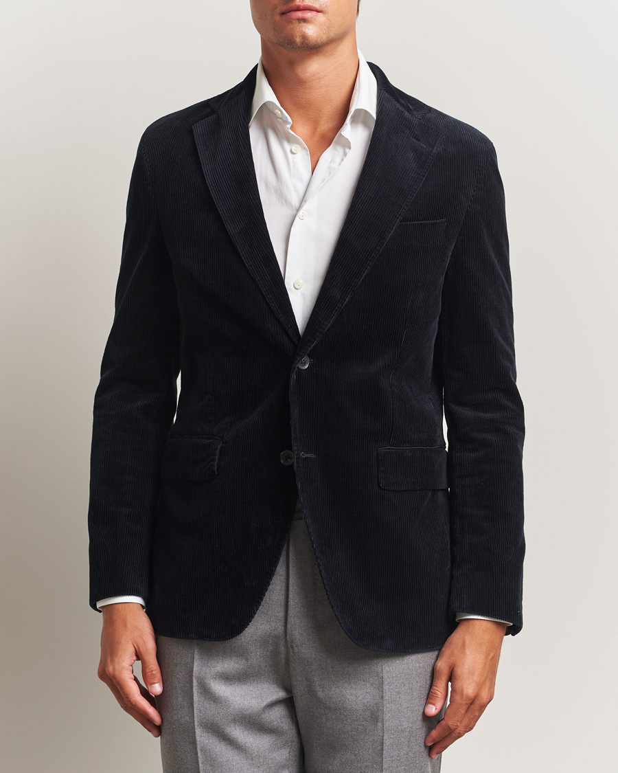 Herre | Dressjakker | Oscar Jacobson | Fogerty Patch Pocket Cord Blazer Navy