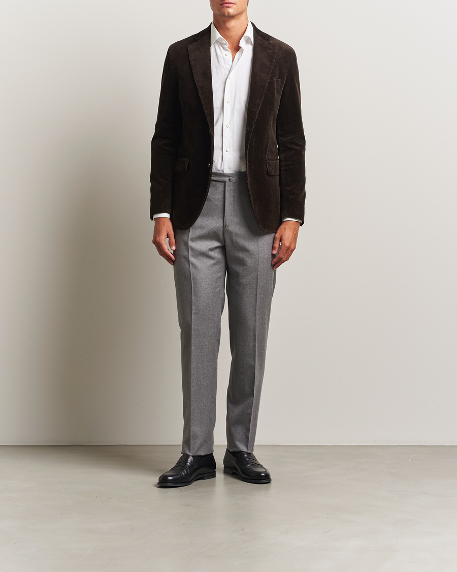 Herre | Dressjakker | Oscar Jacobson | Fogerty Patch Pocket Cord Blazer Brown