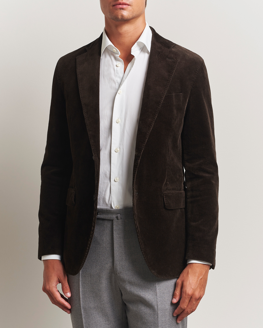 Herre | Dressjakker | Oscar Jacobson | Fogerty Patch Pocket Cord Blazer Brown