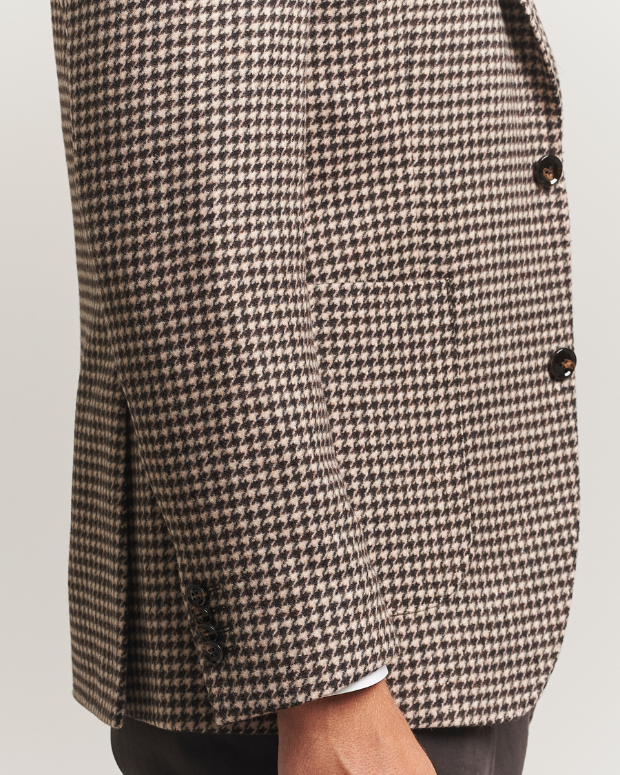 Herre | Dressjakker | Oscar Jacobson | Fogerty Houndstooth Wool Blazer Brown