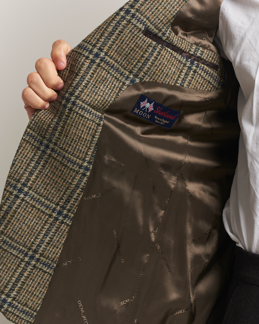 Herre | Dressjakker | Oscar Jacobson | Fogerty Moon Tweed Blazer Green