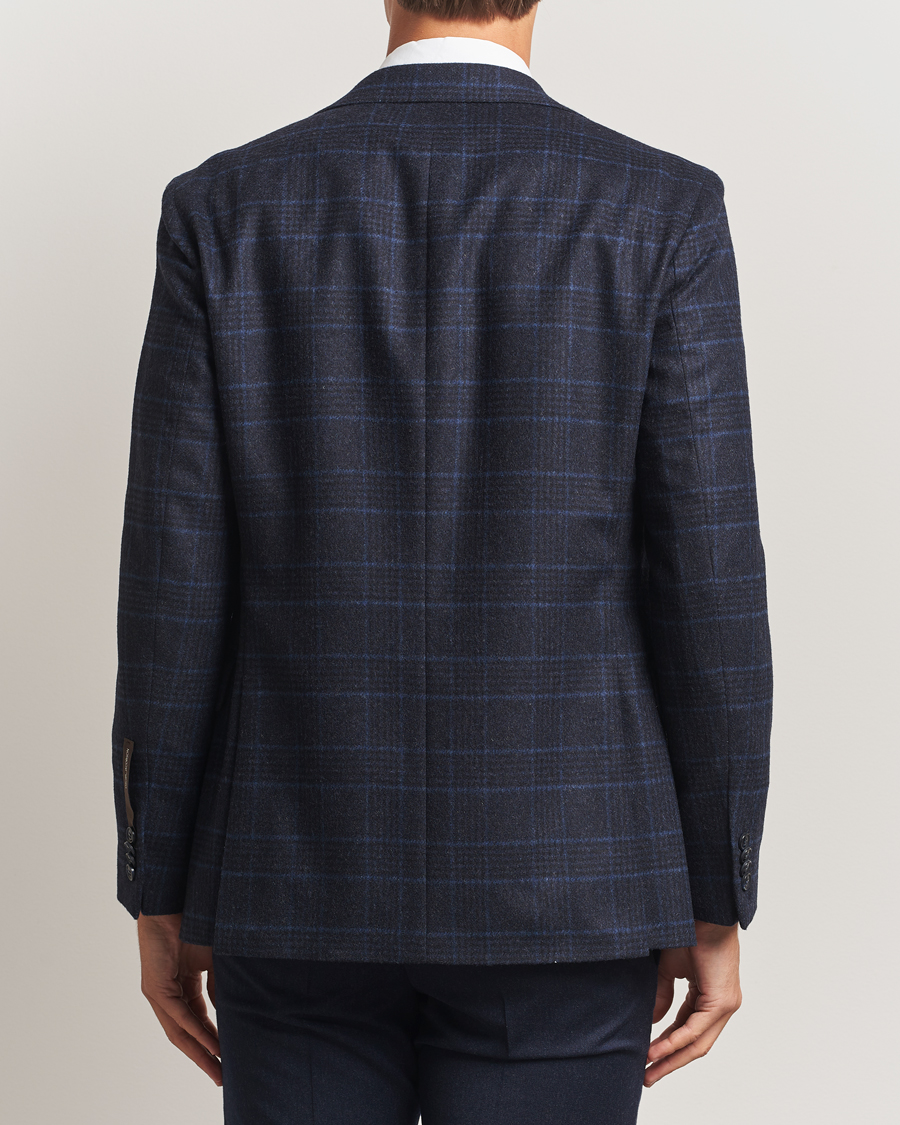 Herre | Dressjakker | Oscar Jacobson | Fogerty Checked Wool Blazer Navy