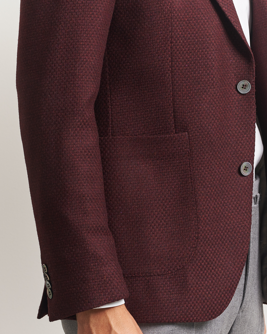 Herre | Dressjakker | Oscar Jacobson | Fogerty Patch Structured Wool Blazer Wine