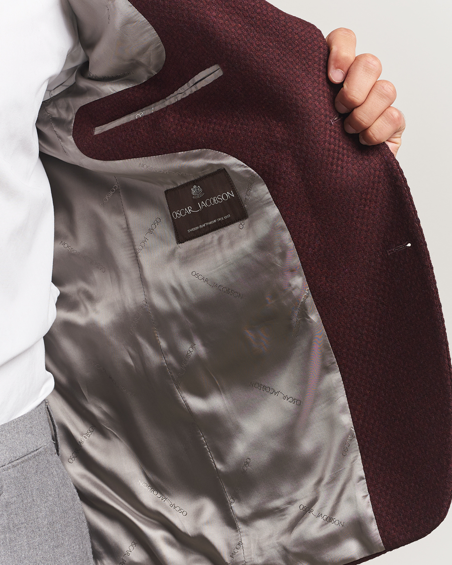 Herre | Dressjakker | Oscar Jacobson | Fogerty Patch Structured Wool Blazer Wine