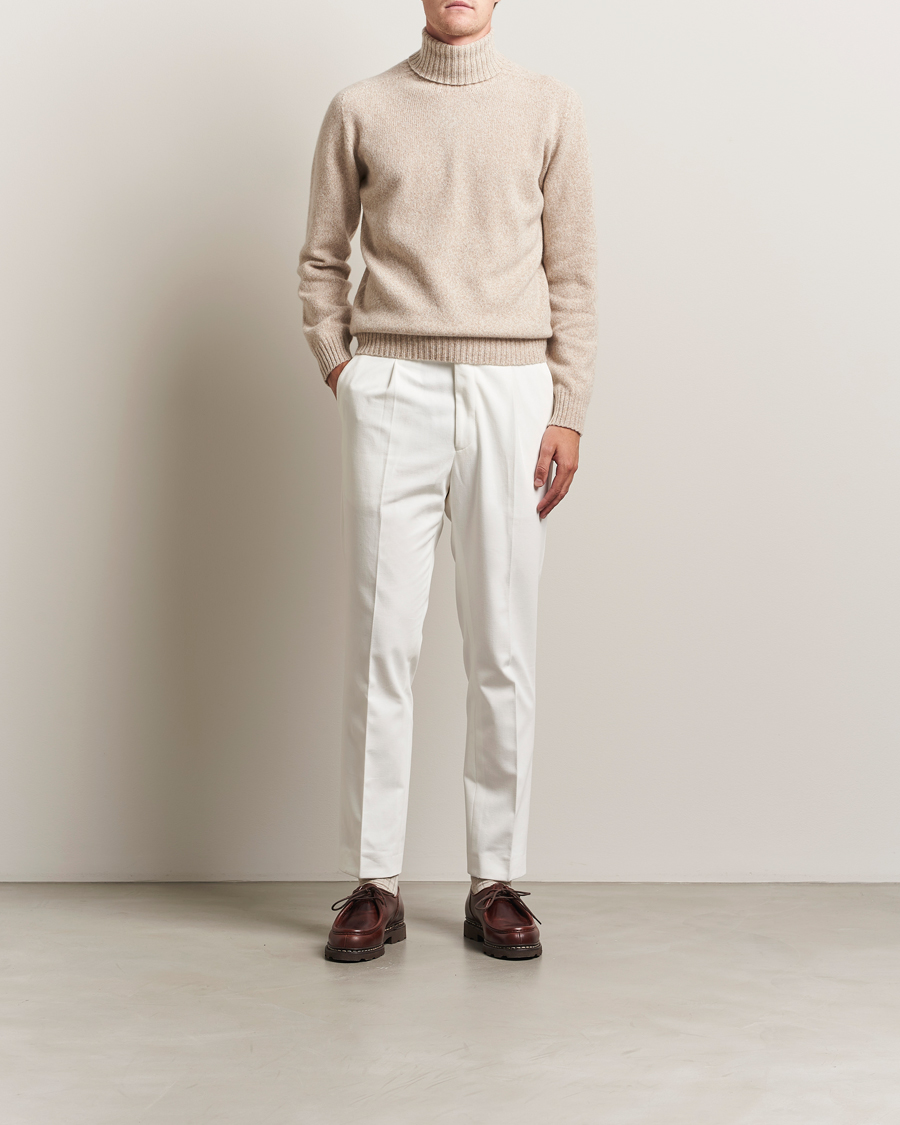 Herre | Bukser | Oscar Jacobson | Delon Brushed Cotton Trousers White