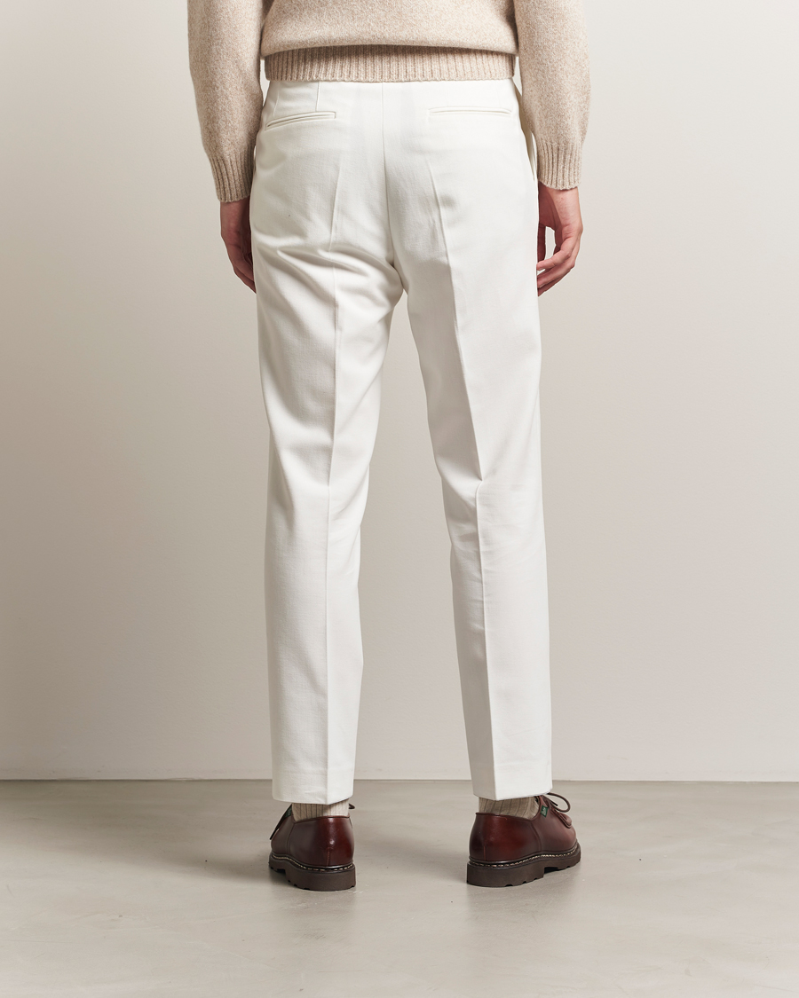 Herre | Bukser | Oscar Jacobson | Delon Brushed Cotton Trousers White
