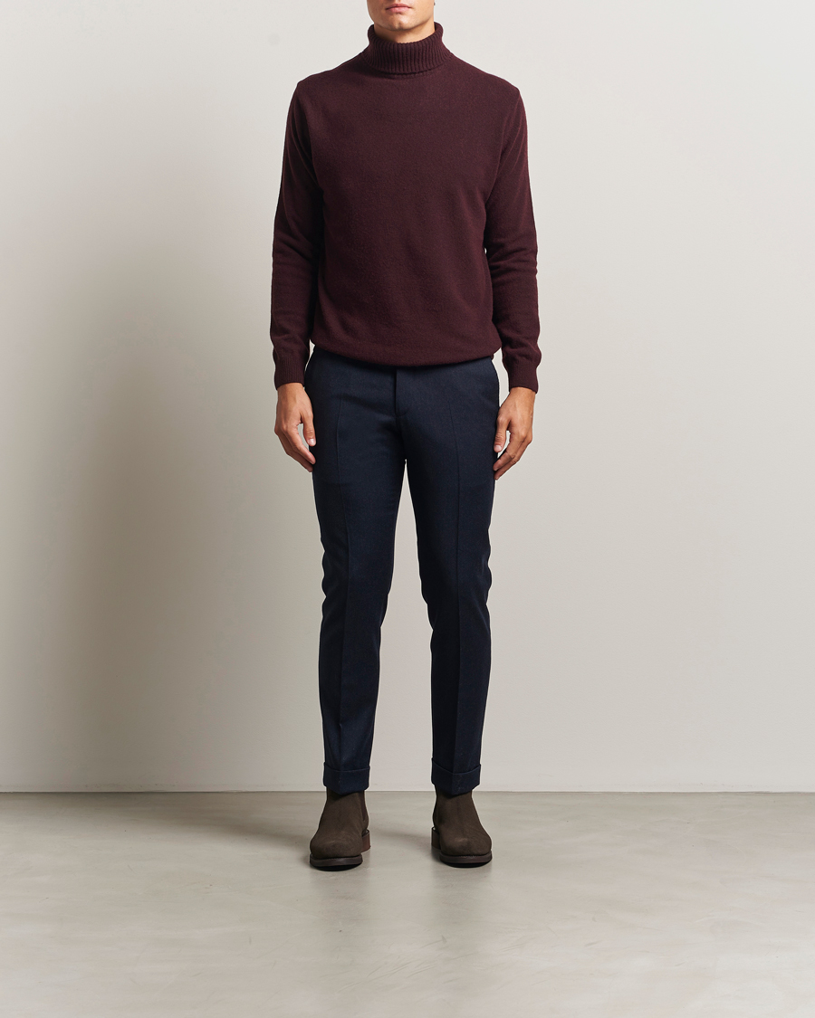 Herre | Gensere | Oscar Jacobson | Salim Wool/Cashmere Rollneck Burgundy