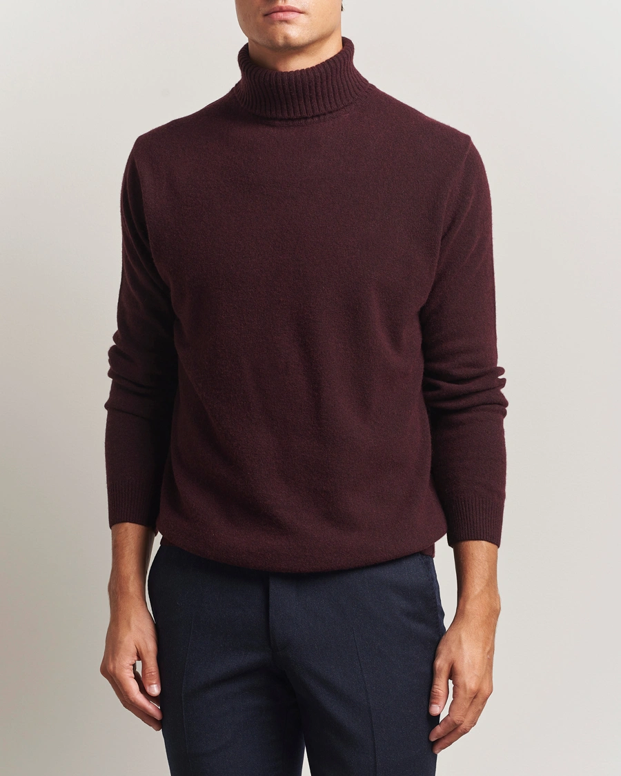 Herre | Gensere | Oscar Jacobson | Salim Wool/Cashmere Rollneck Burgundy