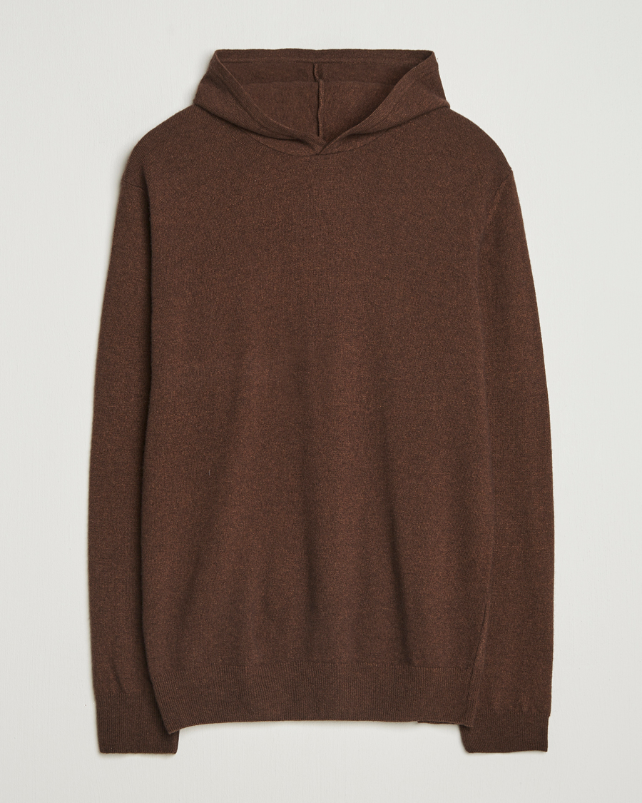 Herre | Gensere | Oscar Jacobson | Pascal Wool/Cashmere Hoodie Brown