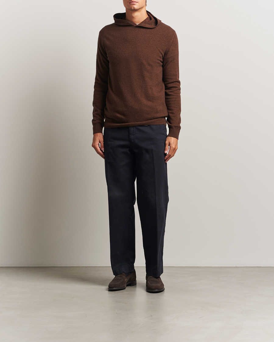 Herre | Gensere | Oscar Jacobson | Pascal Wool/Cashmere Hoodie Brown