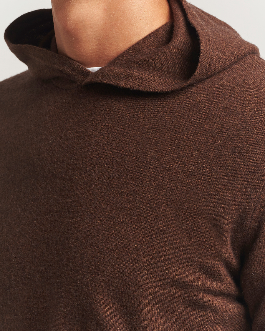 Herre | Gensere | Oscar Jacobson | Pascal Wool/Cashmere Hoodie Brown