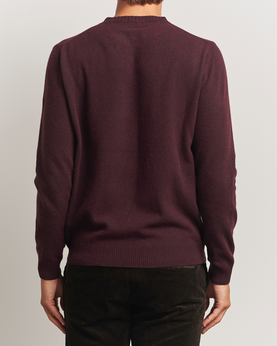 Herre | Gensere | Oscar Jacobson | Valter Wool/Cashmere Round Neck Burgundy