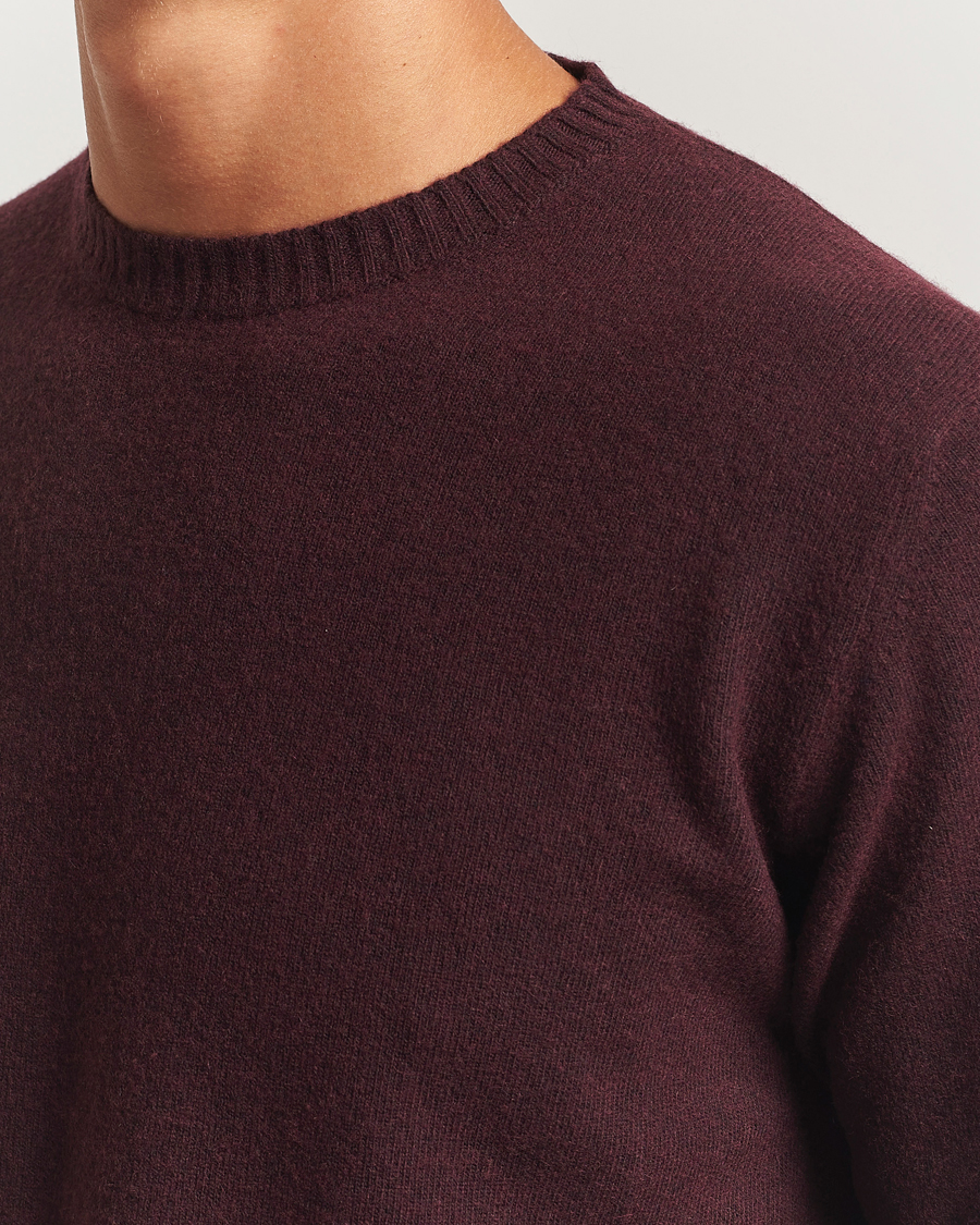 Herre | Gensere | Oscar Jacobson | Valter Wool/Cashmere Round Neck Burgundy