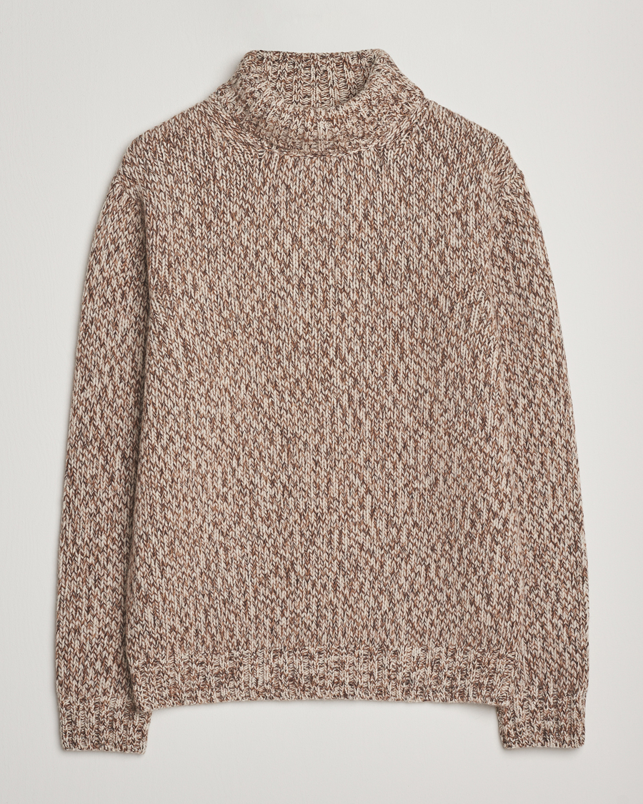 Herre | Gensere | Oscar Jacobson | Mika Heavy Wool/Cotton Rollneck Beige
