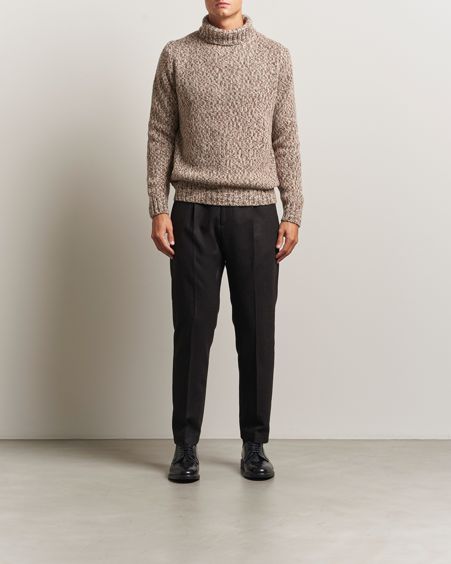 Herre | Gensere | Oscar Jacobson | Mika Heavy Wool/Cotton Rollneck Beige