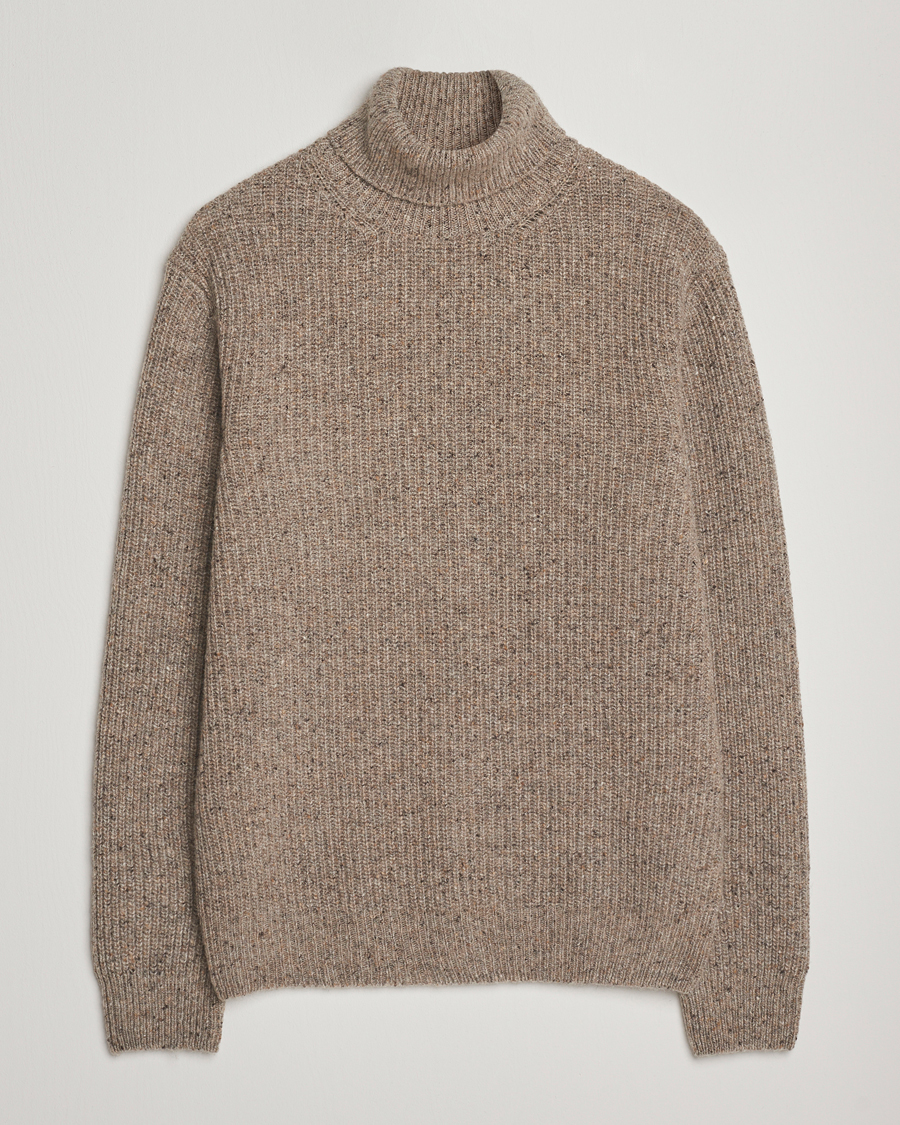 Herre | Gensere | Oscar Jacobson | Mika Heavy Merino Rollneck Beige