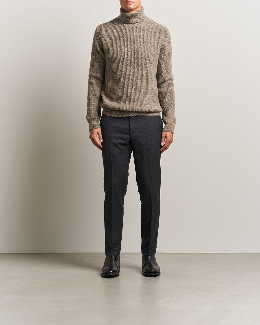 Herre | Gensere | Oscar Jacobson | Mika Heavy Merino Rollneck Beige