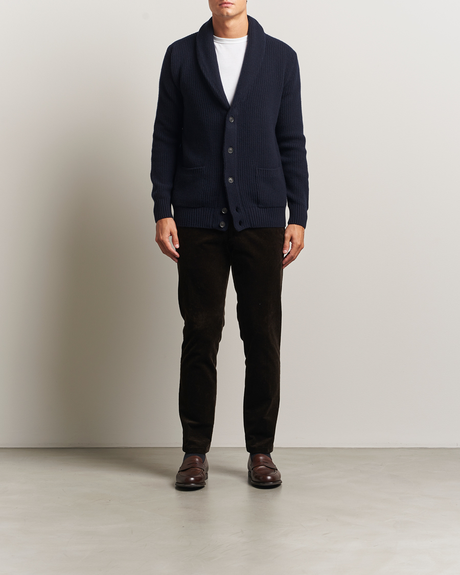 Herre | Gensere | Oscar Jacobson | Roland Wool Cardigan Navy