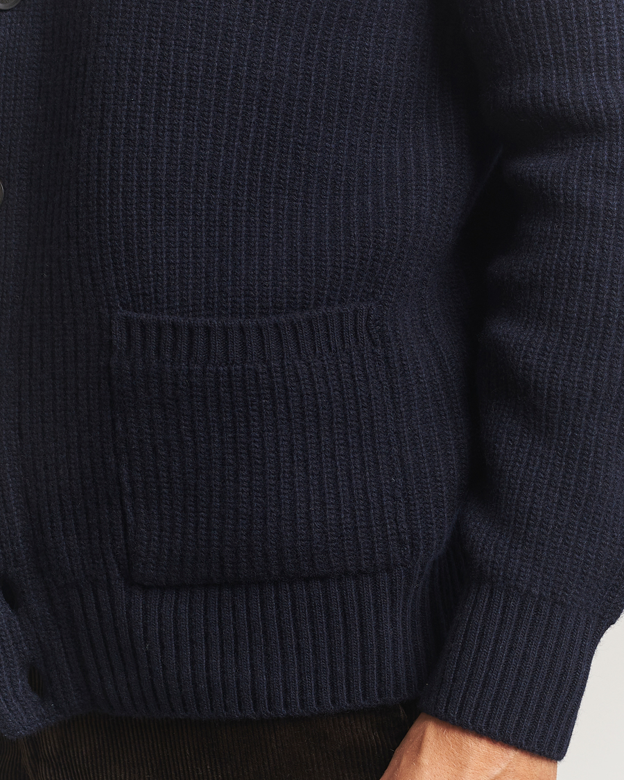 Herre | Gensere | Oscar Jacobson | Roland Wool Cardigan Navy