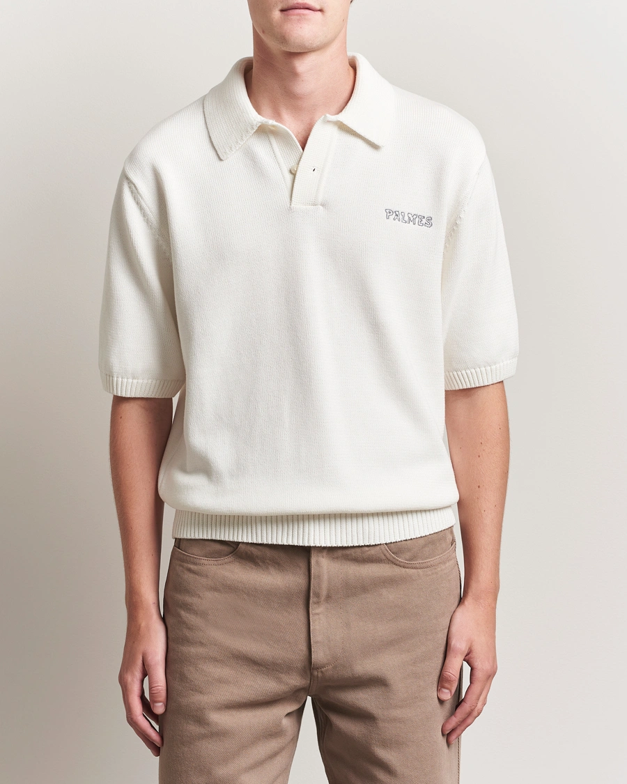 Herre | Pikéer | Palmes | Cotton Knit Polo Off White