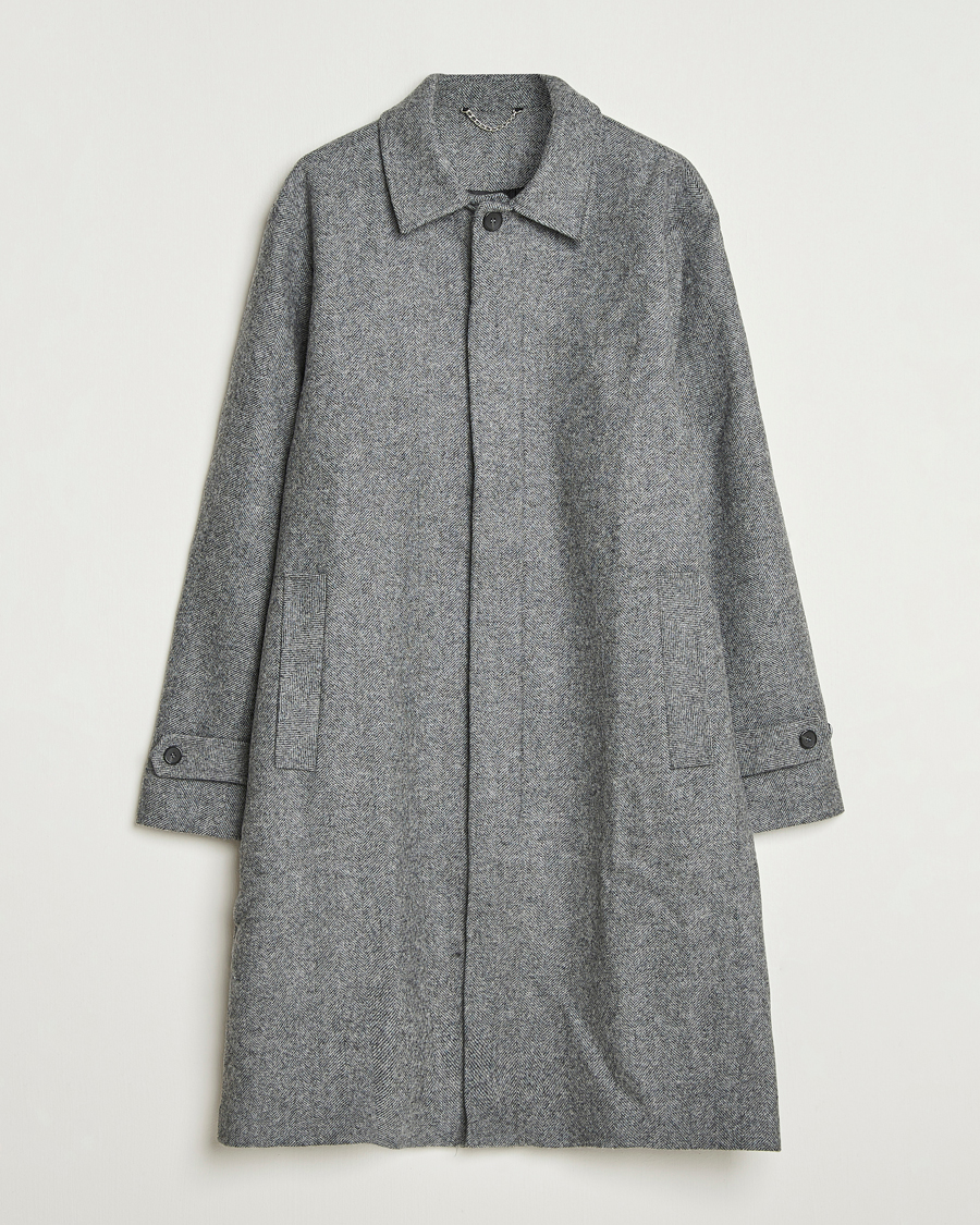 Herre | Jakker | Palmes | Herringbone Wool Coat Charcoal
