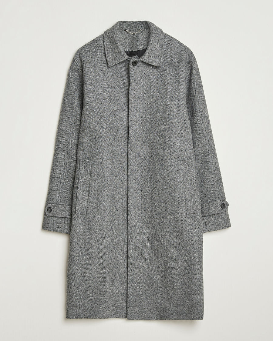 Herre | Jakker | Palmes | Herringbone Wool Coat Charcoal