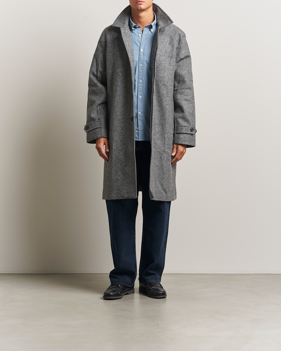 Herre | Jakker | Palmes | Herringbone Wool Coat Charcoal