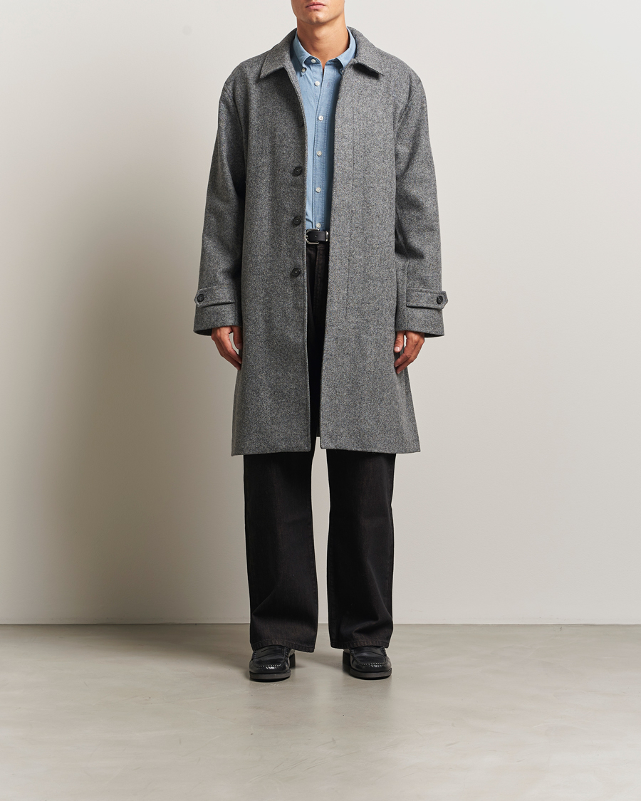 Herre | Jakker | Palmes | Herringbone Wool Coat Charcoal