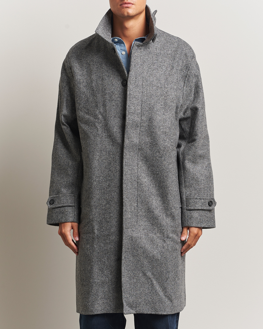 Herre | Jakker | Palmes | Herringbone Wool Coat Charcoal