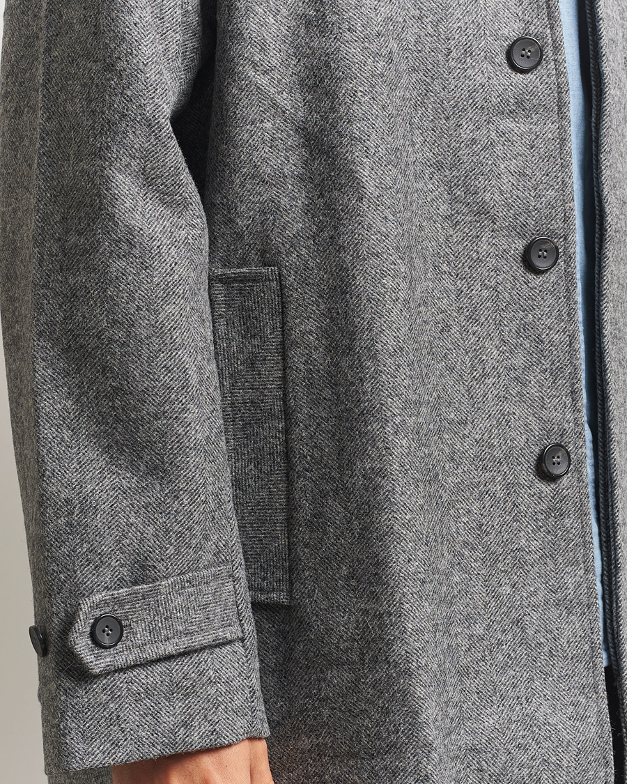 Herre | Jakker | Palmes | Herringbone Wool Coat Charcoal