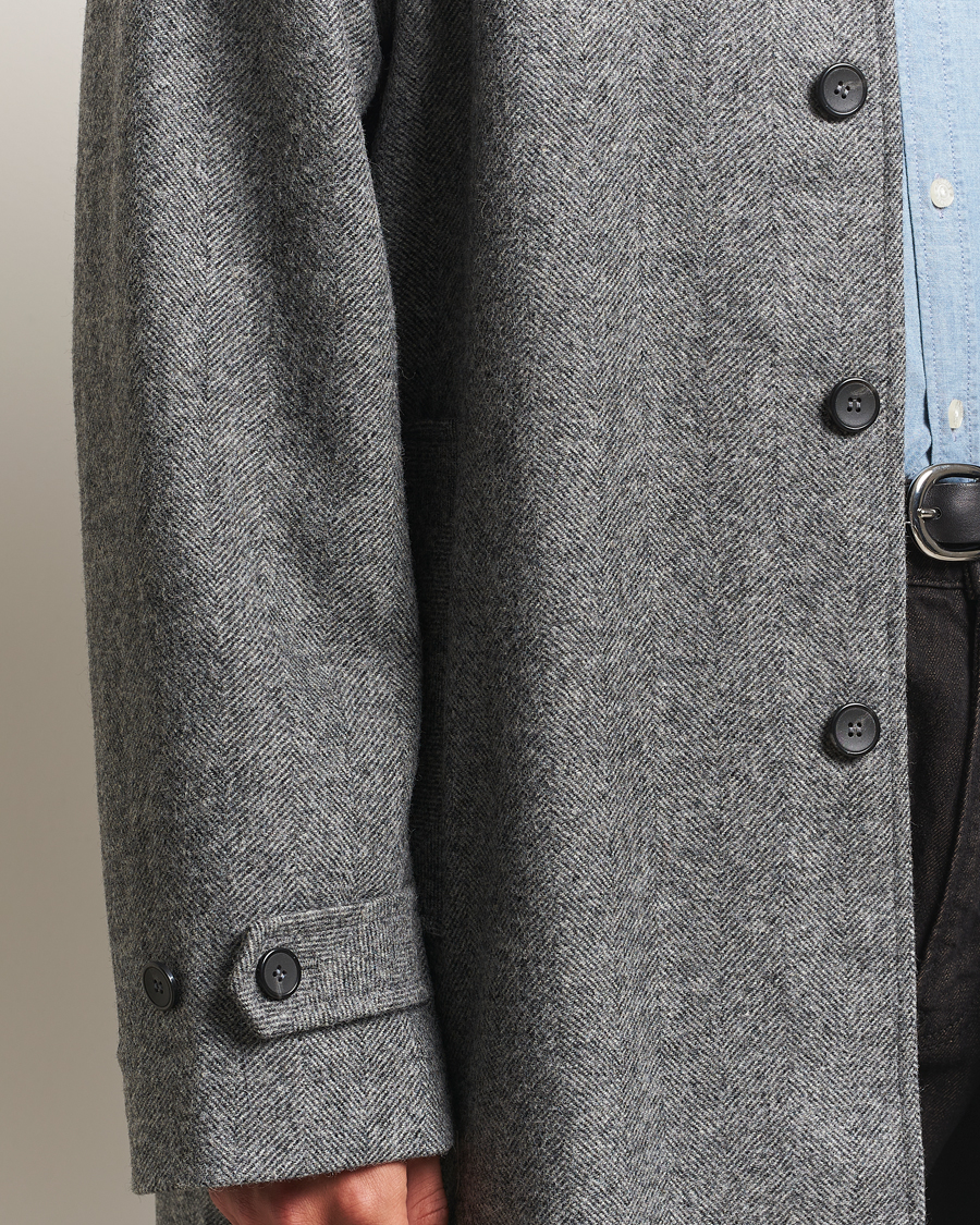 Herre | Jakker | Palmes | Herringbone Wool Coat Charcoal