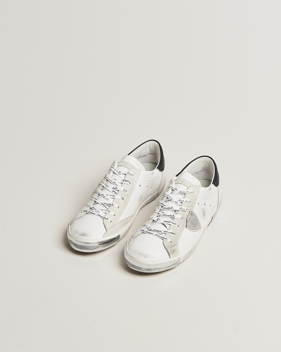 Herre | Sneakers | Philippe Model | Prsx Low Top Leather Sneakers White/Silver