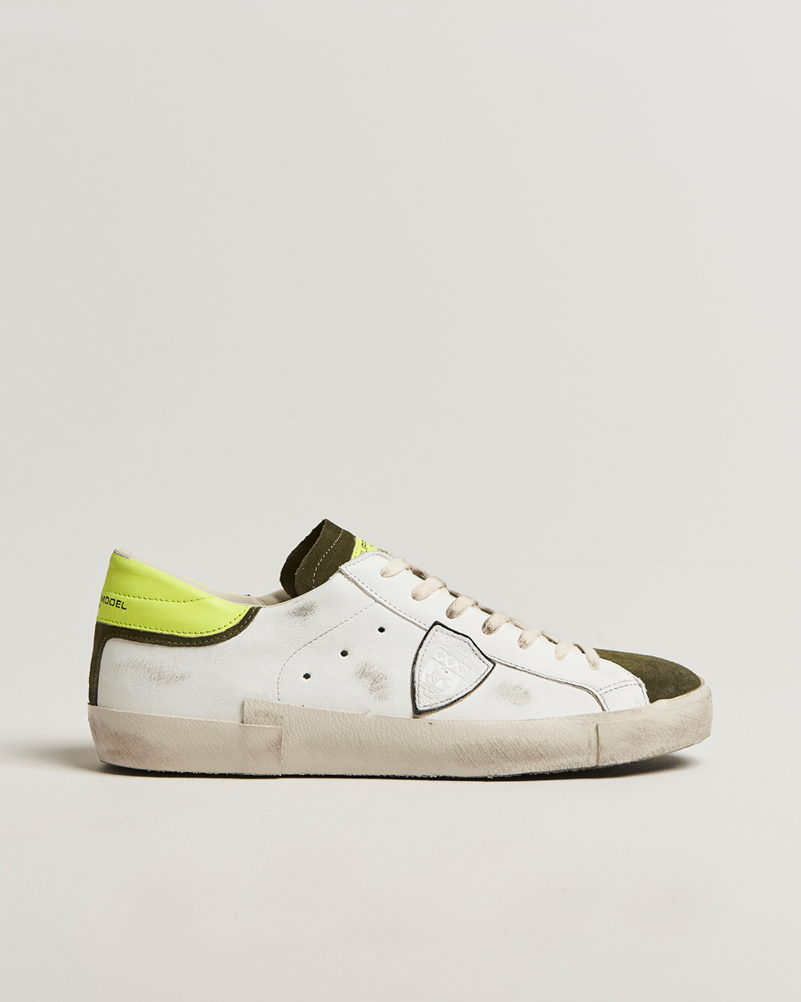 Herre | Sneakers | Philippe Model | Prsx Low Top Vintage Mix Leather Sneakers White/Military