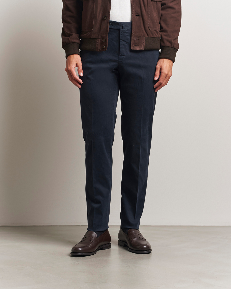 Herre | Bukser | PT01 | Slim Fit Cotton/Stretch Trousers Navy