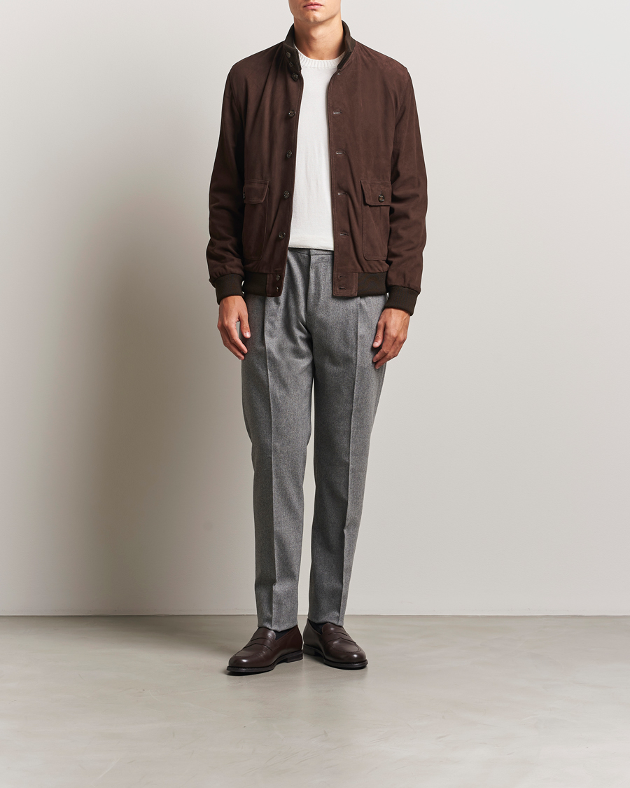 Herre | Bukser | PT01 | Slim Fit Wool/Cashmere Drawstring Trousers Grey Melange