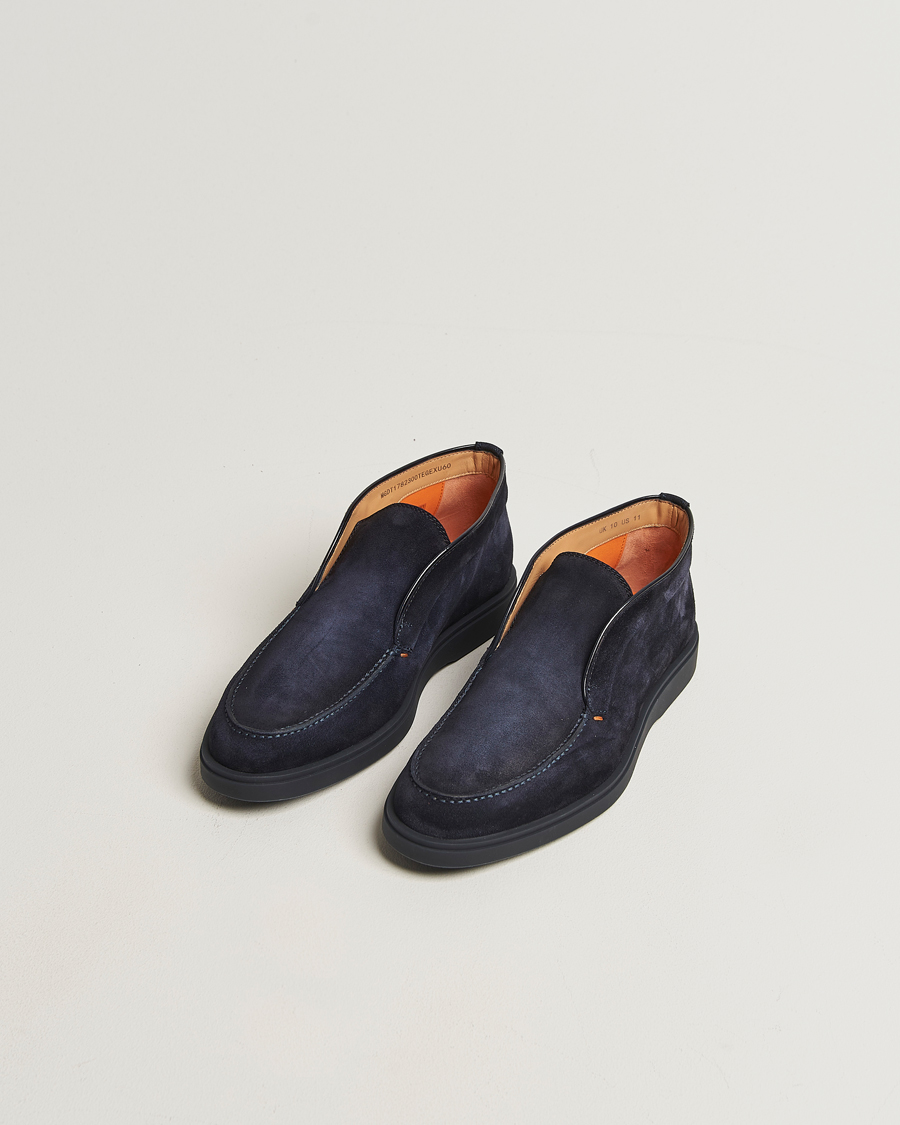 Herre | Støvler | Santoni | Detroit Chukka Boots Navy Suede